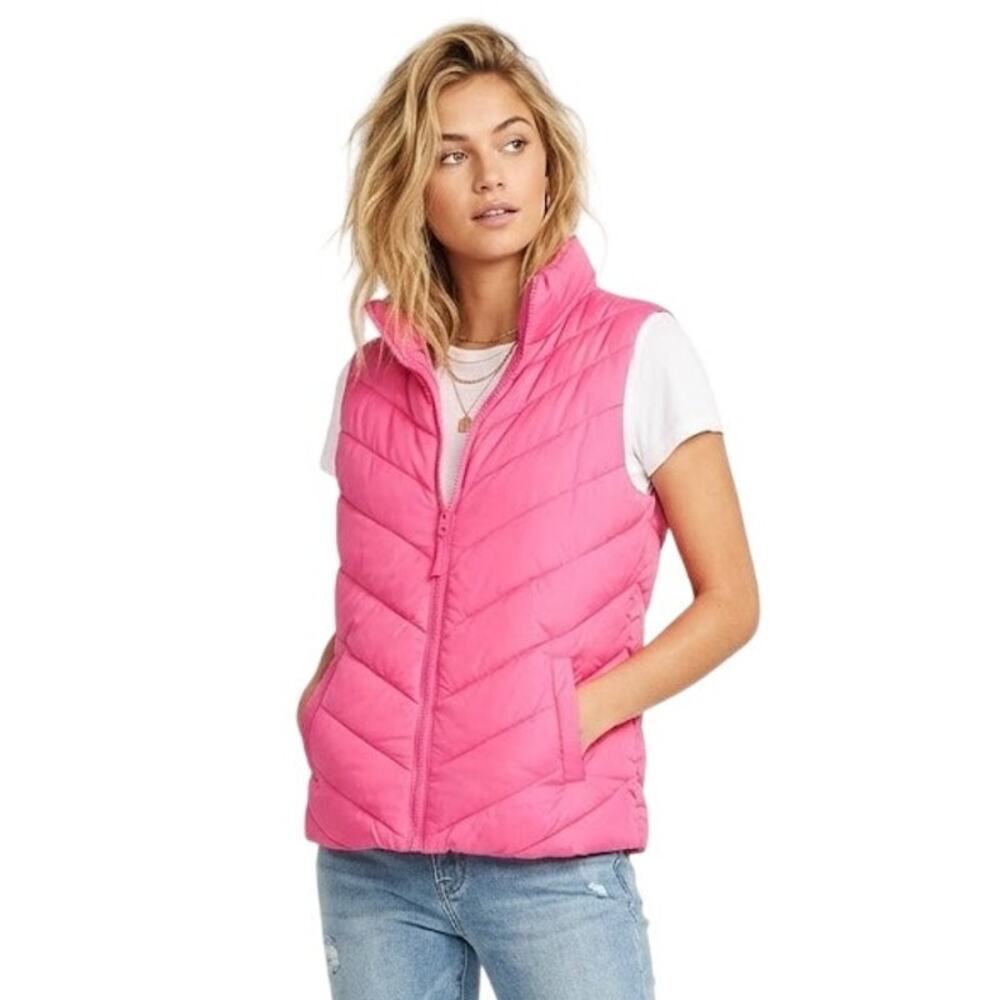 GAP Hot Pink Quilted Puffer Vest